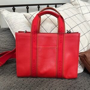 Coach Vibrant Red Leather Handbag